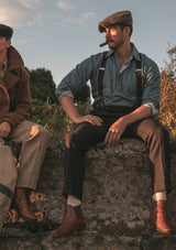 High-Rise Flannel Workwear Trouser - Navy