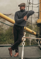 High-Rise Flannel Workwear Trouser - Navy