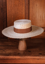 Bolero Flat Top Straw Hat - Toasted Pecan