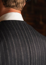Broadway Cropped Waistcoat - Atlantic Chalk Stripe