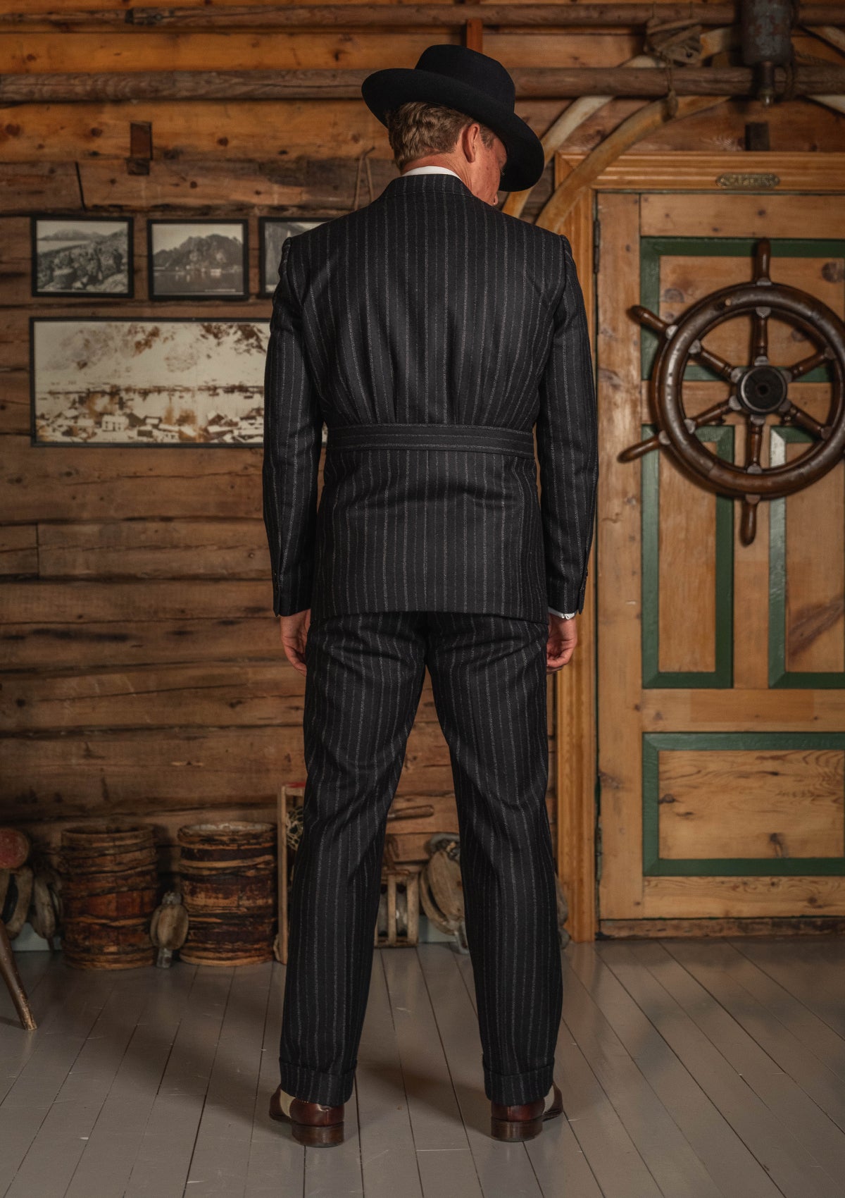 Broadway Cropped Waistcoat - Atlantic Chalk Stripe