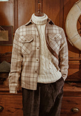Brower Harris Tweed Overshirt - Cream Tartan