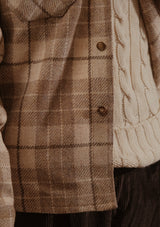 Brower Harris Tweed Overshirt - Cream Tartan