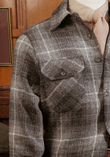 Brower Harris Tweed Overshirt - Charcoal Tartan