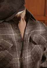 Brower Harris Tweed Overshirt - Charcoal Tartan