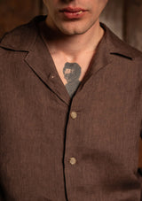 Long Sleeve Linen Board Shirt - Tobacco
