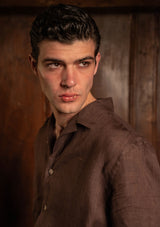 Long Sleeve Linen Board Shirt - Tobacco