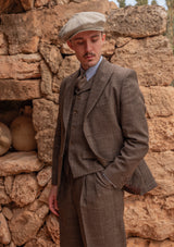 Brockman Waistcoat - Dark Brown Prince Of Wales Check