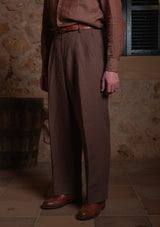 Clark Pure Linen Trousers - Cocoa