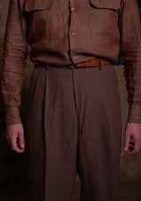 Clark Pure Linen Trousers - Cocoa