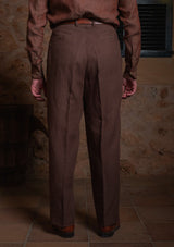 Clark Pure Linen Trousers - Cocoa