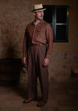 Clark Pure Linen Trousers - Cocoa