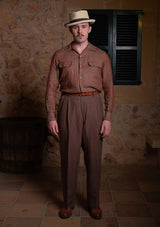Clark Pure Linen Trousers - Cocoa