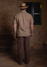 Crochet Short Sleeve Board Shirt - Mocha
