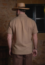 Crochet Short Sleeve Board Shirt - Mocha