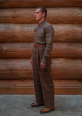 Lightweight Denim Western Shirt - Brown