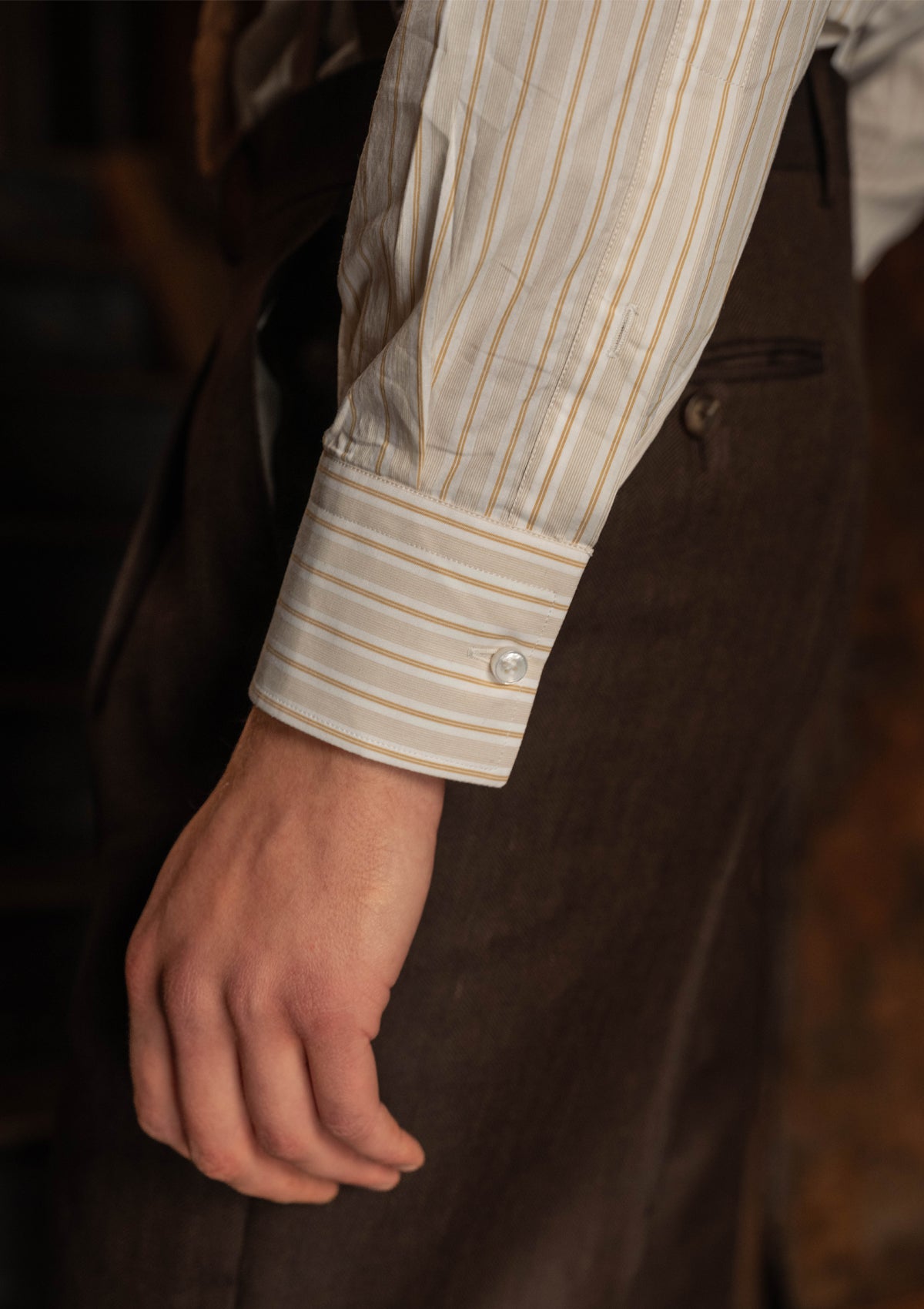 Semi Spearpoint Japanese Cotton Shirt - Saddlebrook Stripe