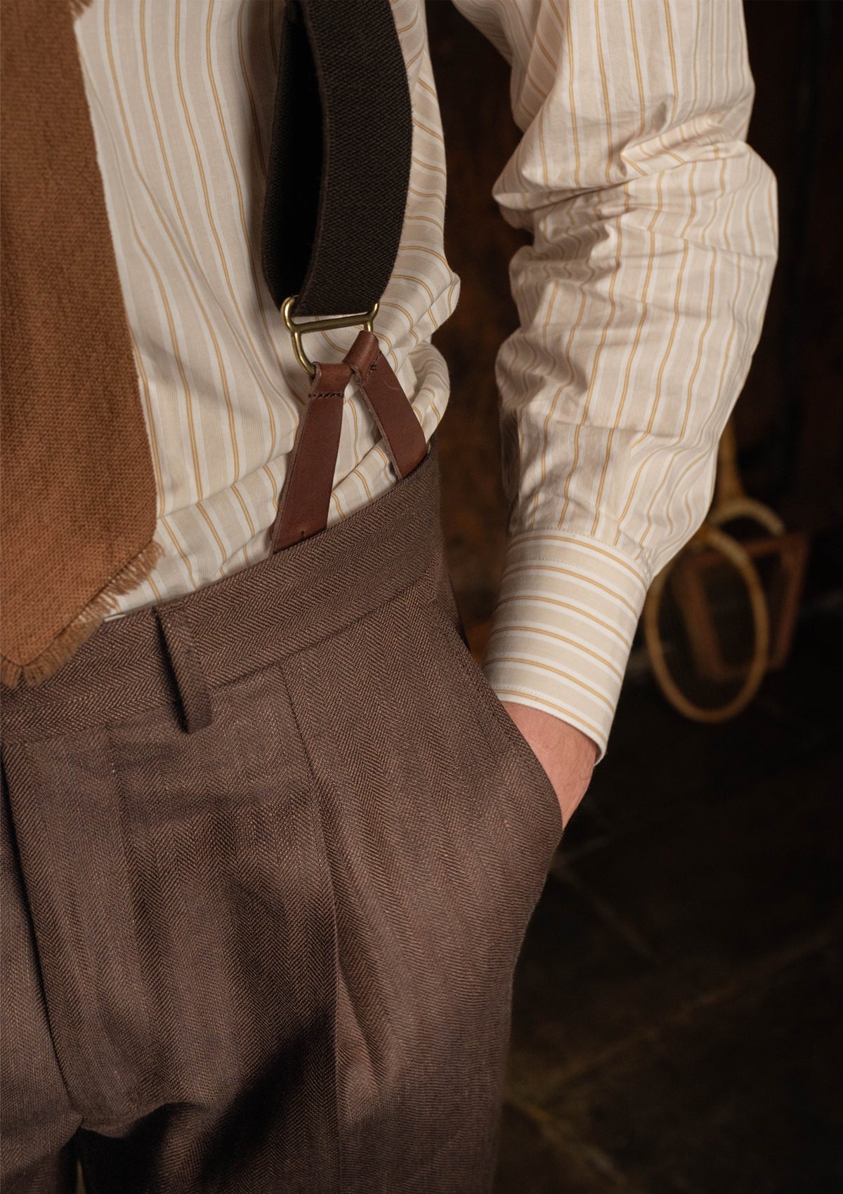 Semi Spearpoint Japanese Cotton Shirt - Saddlebrook Stripe