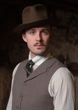 Coleman Waistcoat - Cement Hopsack