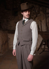 Coleman Waistcoat - Cement Hopsack