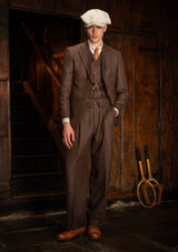 Coleman Clark Trouser - Tobacco Herringbone