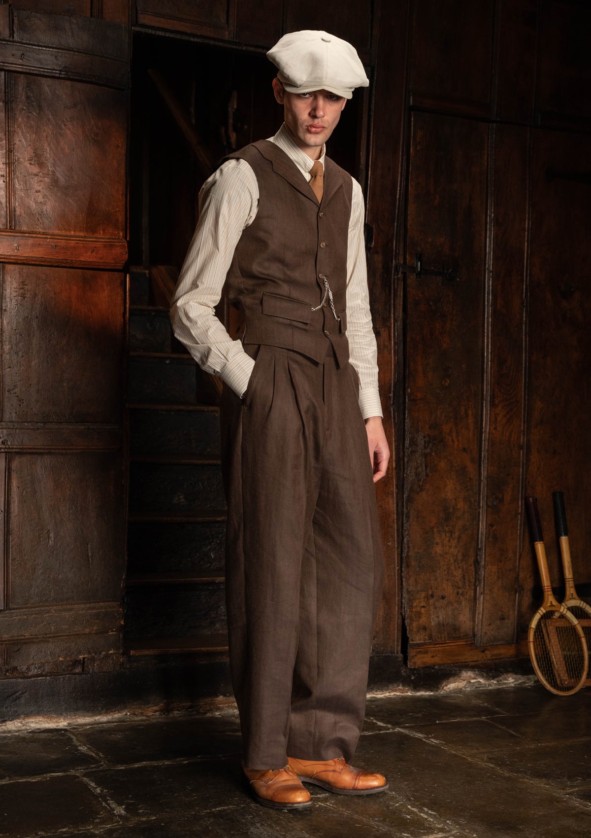 Coleman Waistcoat - Tobacco Herringbone