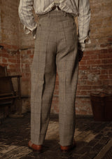 Brockman Harris Tweed Clark Trouser - Light Grey & Cinnamon Check