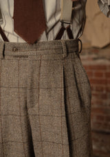 Brockman Harris Tweed Clark Trouser - Light Grey & Cinnamon Check