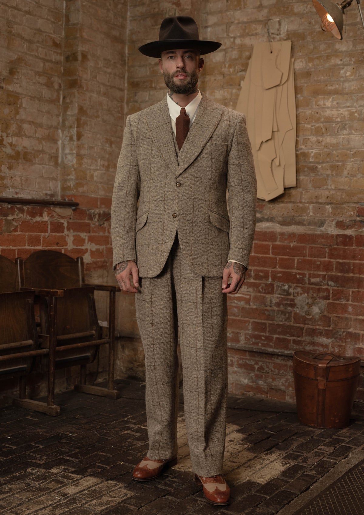 Brockman Harris Tweed Jacket - Light Grey & Cinnamon Check
