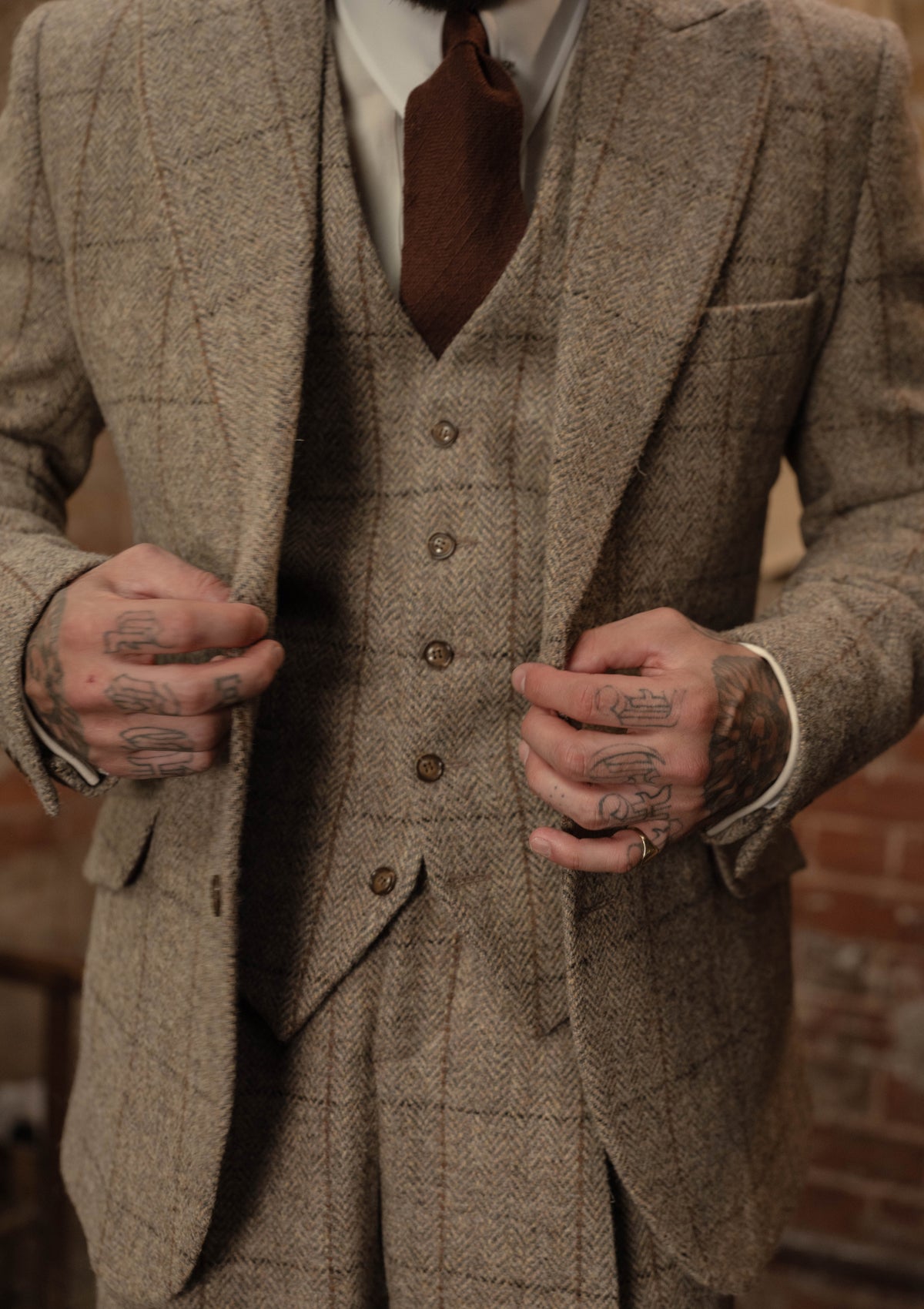 Brockman Harris Tweed Jacket - Light Grey & Cinnamon Check