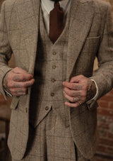 Brockman Harris Tweed Jacket - Light Grey & Cinnamon Check