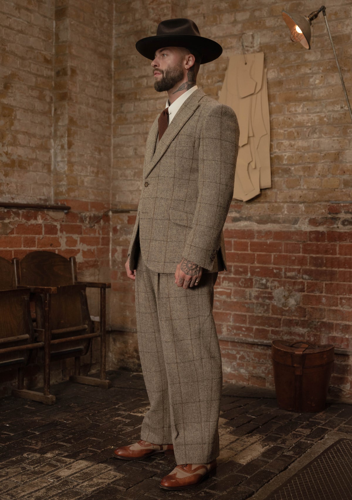 Brockman Harris Tweed Jacket - Light Grey & Cinnamon Check