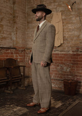 Brockman Harris Tweed Clark Trouser - Light Grey & Cinnamon Check