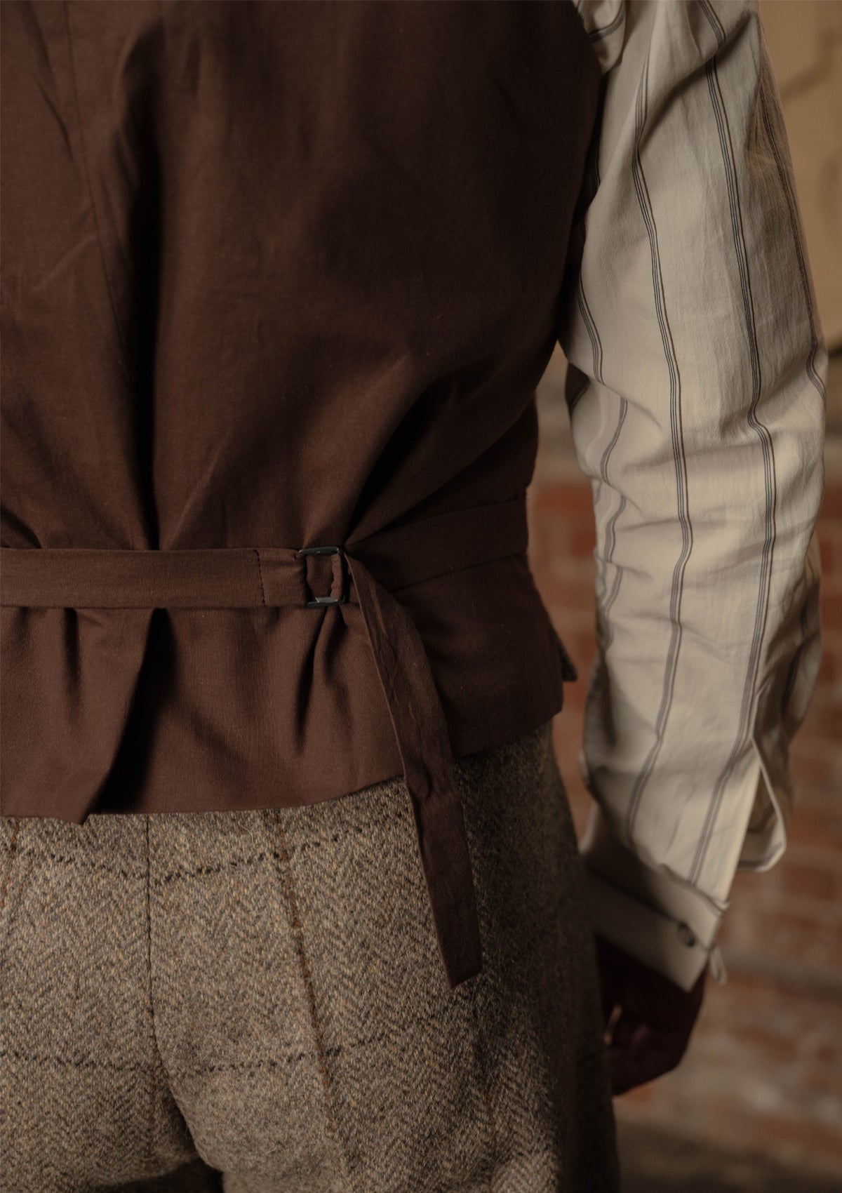 Brockman Harris Tweed Waistcoat - Light Grey & Cinnamon Check