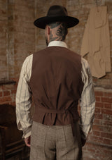 Brockman Harris Tweed Waistcoat - Light Grey & Cinnamon Check