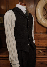 Coleman Harris Tweed Waistcoat - Black w/ White Fleck