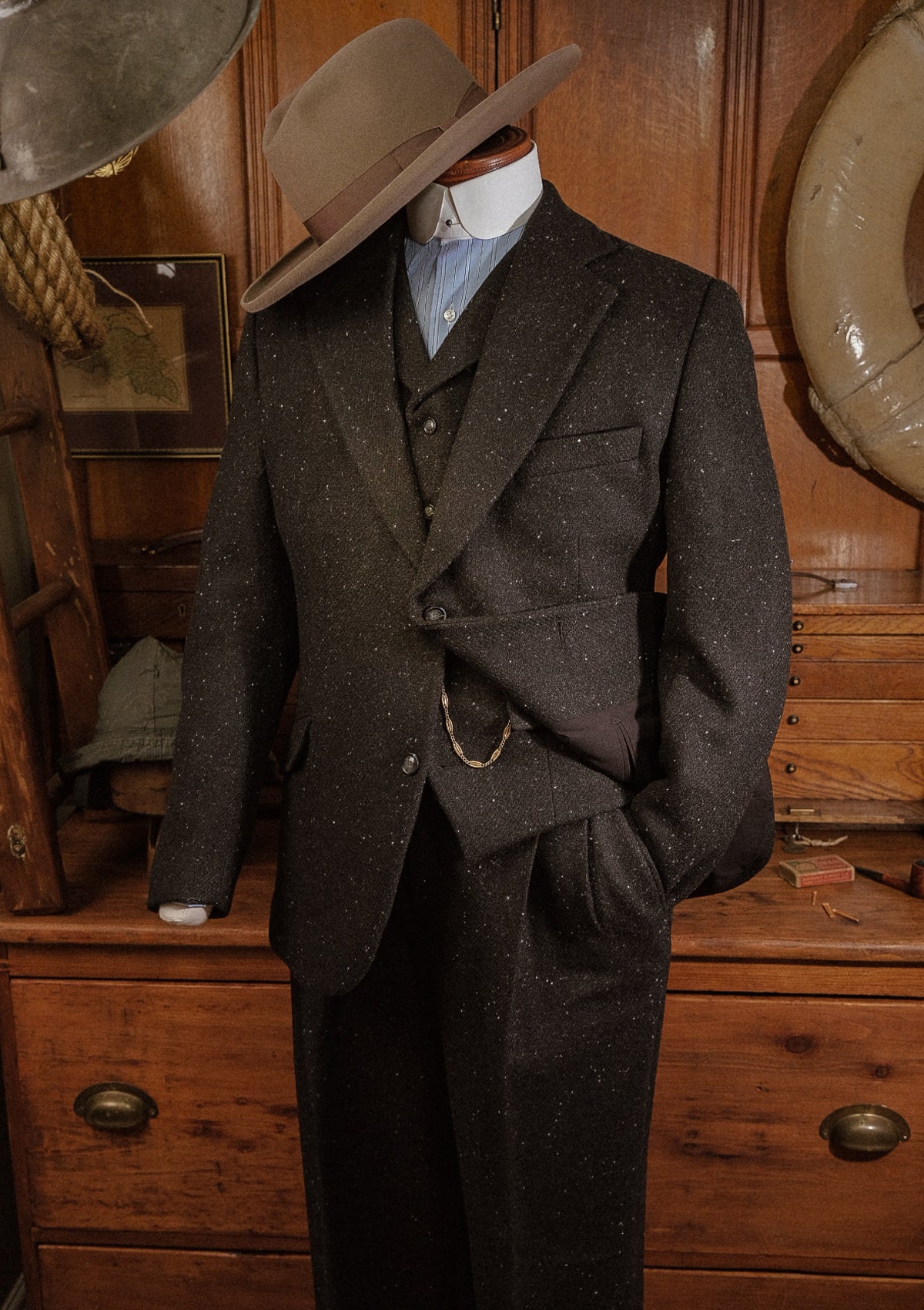 Coleman Harris Tweed Jacket - Black w/ White Fleck