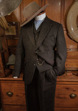 Coleman Harris Tweed Waistcoat - Black w/ White Fleck