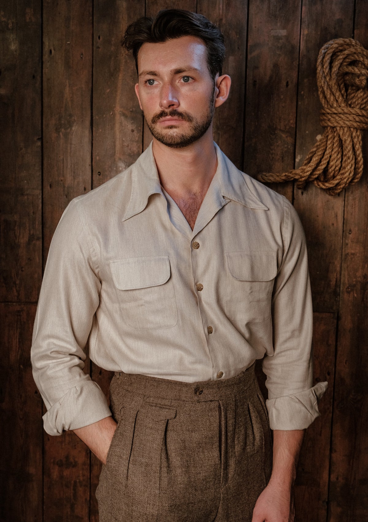 Connell Pure Brushed Cotton Board Shirt - Ropework