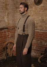 Anderson Cable Knit Super-soft Lambswool Sweater - Biscuit