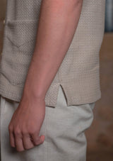 Crochet Short Sleeve Board Shirt - Biscuit