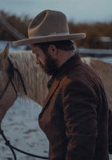 Lawson Open-Crown Fedora - Beige & Caramel