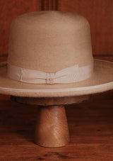 Lawson Open-Crown Fedora - Beige & Caramel