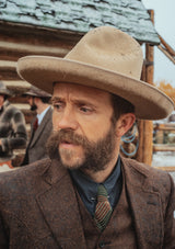 Lawson Open-Crown Fedora - Beige & Caramel