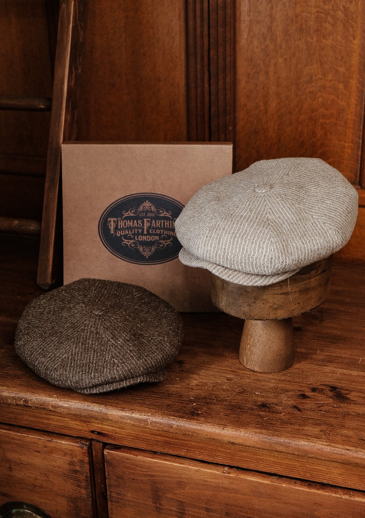 Stanton Baker Boy - (Wide-Width) Oat Pin Stripe Tweed