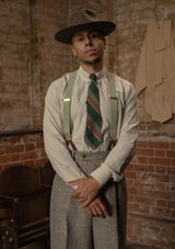 Cotton Workwear Shirt - Cream Pinstripe