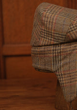 Flat Cap w/ Ear Flaps - Autumn Fields Glen Check