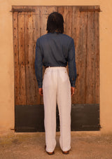 Lightweight Half Button Long Sleeve Shirt - Denim