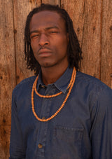 Lightweight Half Button Long Sleeve Shirt - Denim