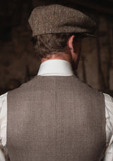 Emile Merino Wool Double Breasted Waistcoat - Dark Brown Prince of Wales